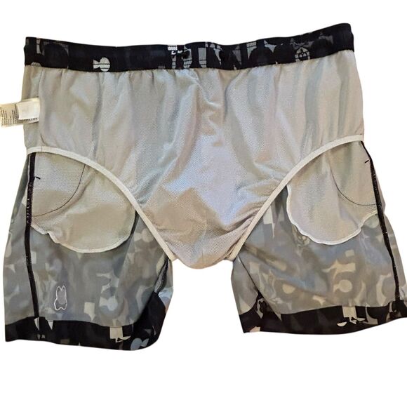 Psycho Bunny Swim Trunks Mens XL Black All Over Print Drawstring Lined Pockets - Picture 10 of 10